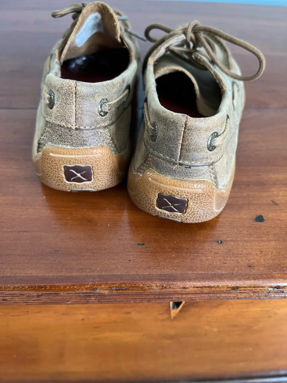 Twisted X Youth Boat Shoe Moccasins in Light Tan Suede